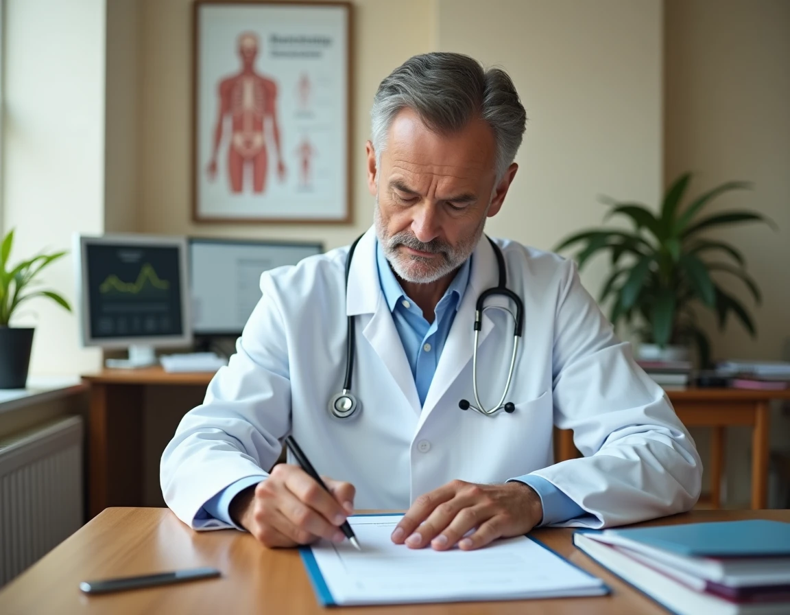 Médecin généraliste signant un certificat médical d'aptitude sportive pour la Diagonale des Fous 2026