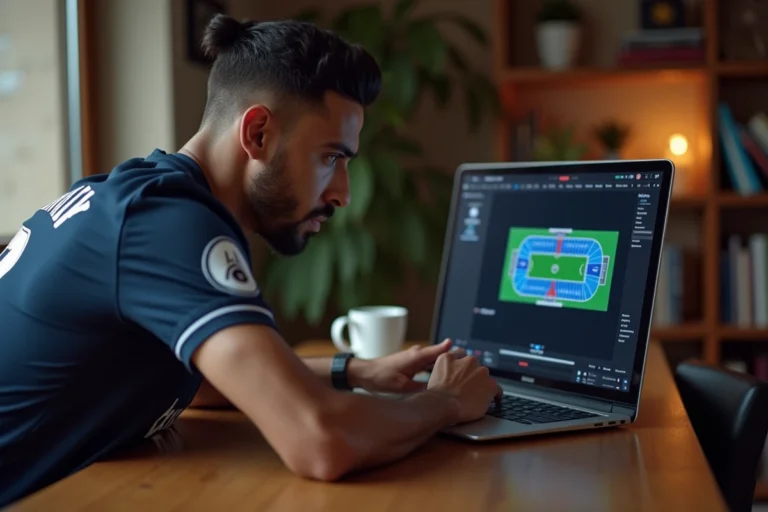 Supporter du PSG recherchant les meilleures places au Parc des Princes sur un plan de stade en ligne